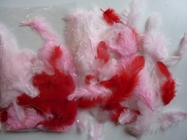 RA85117.18- 10gram maraboe veertjes van 3 tot 10cm rood/roze