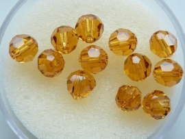 109206/0210- 12 x swarovski kristal kralen rond 6mm topaz