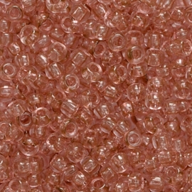 876- 2.5mm glazen rocailles transparant roodbruin 13 gr in een doosje - 3105 257