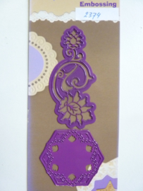 0002374- Joy0031- stencil 2 stuks ornamenten 12cm & 6.2cm lang OPRUIMING