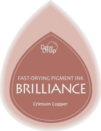 132019/1097- brilliance stempelkussen dew drops copper crimson 3.5x5cm