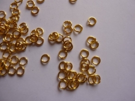 3.5mm enkele ringetjes 30 stuks goudkleur - SUPERLAGE PRIJS!