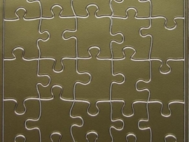 st340- puzzelstukjes goud 10x20cm