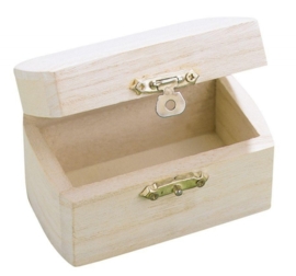 KN8735 730- 10 stuks houten schatkistjes met sluiting 9x5.5x5cm