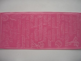 186- diverse teksten roze 10x20cm