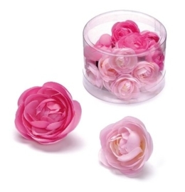 6529 638- 20 stuks decoratie bloemen boterbloemen van 2.5 tot 3cm roze