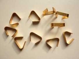000115- 10 stuks koordbeugels van 3.5x16mm goudkleur OPRUIMING
