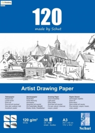 CE114981/1532- 30 vel Schut artist drawing paper 120grams A3 tekenpapier