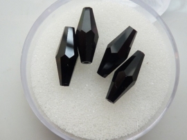 10030- 4 x swarovski kristal kralen bicone langwerpig 15x6mm yet black OPRUIMING