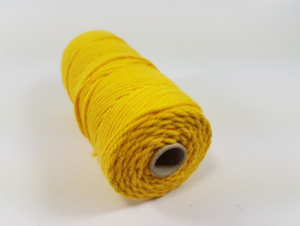 CE890030/3204- 43 mtr katoen macramé touw spoel 2mm 100grs - geel