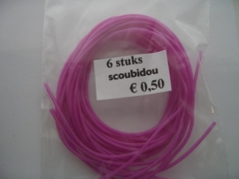 198 - Scoubidou touwtjes 6 stuks licht paars
