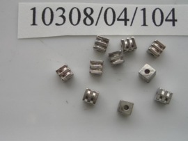 10 x metalen kralen 4x4 mm 10308/04/104