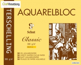 CE114985/1824- 20 vel Schut Terschelling aquarelbloc classic 300grams 18x24cm