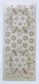 St751- Leane vlok stickers parelmoer zilver goud 10x23cm - 1210011/2423