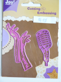 0002459- Joy Crafts stencil microfoon en handschoenen OPRUIMING