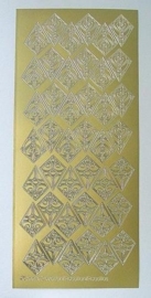 St747- stickervel met rozetten Leane goud 10x23cm - 121001/2419