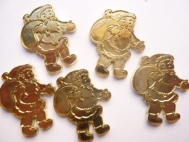 0005220.2- 5 stuks metalen charms kerstman van ca.3.5cm goudkleur OPRUIMING