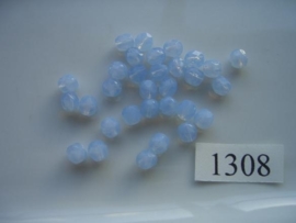 30 stuks tsjechische kristal facet geslepen glaskralen pastel lichtblauw 6x5,5mm 1308