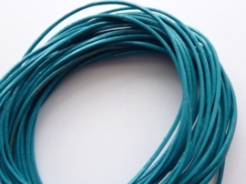 5 meter echt leren veter 1mm dik blauw turquoise