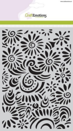 CE185070/1104- Craft Emotions mask stencil A5 bloemen met krullen