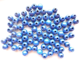 6010 838 - 85 stuks houten kralen marineblauw 8mm