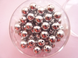 50 x ronde glasparels in een doosje 6mm zilver - 2219 675