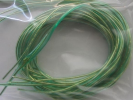 265- 10 x scoubidou touwtjes van 1 meter goud met groen
