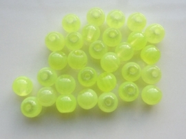 3770- 30 stuks imitatie Jade glaskralen 7-8mm fel geel - SUPERLAGE PRIJS!