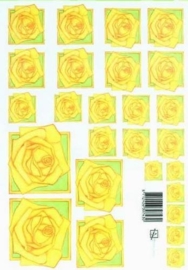 kn/1603- A4 knipvel Marjoleine gele rozen -117141/1140