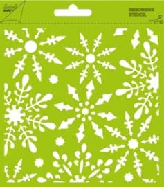 JOY6002/0818- Joy! crafts embossing achtergrondstencil poly-besa 14x14cm ijskristallen