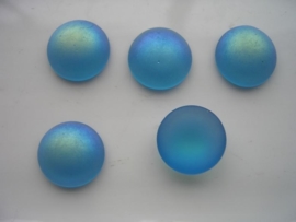 5161 - 5 x glasstenen 15x6mm. licht blauw