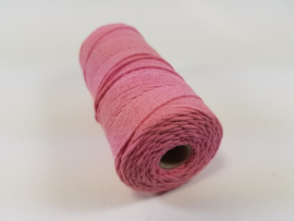 CE890030/1607- 110 mtr katoen macramé touw spoel 1.5mm 100grs - roze