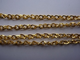 CH.09.G.2- 2 meter jasseron/ketting van 5x4mm goudkleur - SUPERLAGE PRIJS!