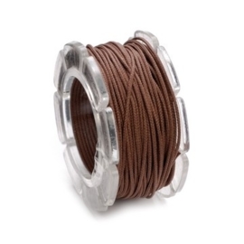 002290/0332- 10 meter waxcord met nylonkern bruin 0.6mm dik