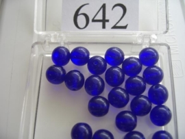20 stuks 642 Ronde glaskraal 8 mm. donker blauw