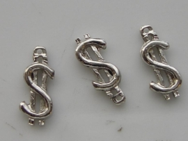 3 x mini bedeltje dollar teken 13x5.5mm - 59