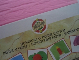 honingraat papier roze 25x17cm