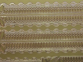 st705- sticker randjes en kleine ornamenten 16mm breed 10x20cm goud