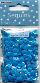 CE420001/1222- 10 gram pailletten 6mm facon babyblauw (ca. 1000 stuks!)