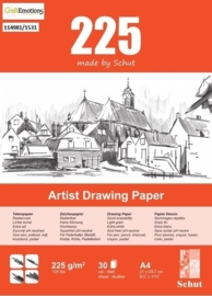 CE114981/1531- 30 vel Schut artist drawing paper 225grams A4 tekenpapier
