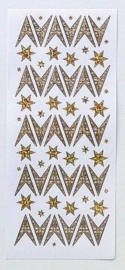 St 750- stickervel sterren Leane diamant goud 10x23cm - 121001/2422