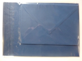 008205- 3 x A4 formaat kaarten gerild + 3 x enveloppen A5 formaat d.blauw OPRUIMING -50%