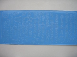187- diverse teksten blauw 10x20cm