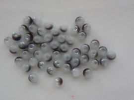 420- 50 stuks electroplated imitation Jade glaskralen 4mm  wit/paars  - SUPERLAGE PRIJS!