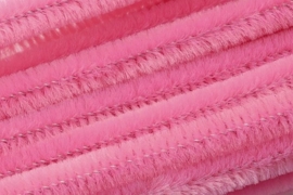 8476 225- 10 stuks chenille draad van 50cm lang en 8mm breed roze