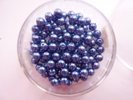 100 x ronde glasparels 4mm midden blauw 2219 550