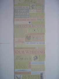 5581- K&Co embossed stickers "love trouwen" 30x12cm