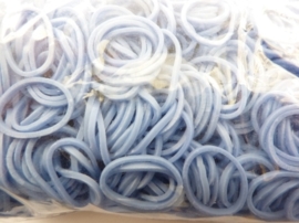 600 stuks loom bands + 24 clips lichtblauw 6200/0874