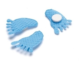 06930 187- 20 stuks decoratie babyboy voetjes van 2.5cm blauw