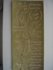 st537- valentijngroetjes goud 10x20cm